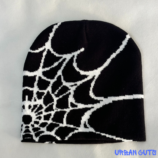 Black Spider Web Beanie